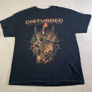 Disturbed Shirt Mens XL Black The Vengeful One World Tour 2016 Metal Band‎ Tee